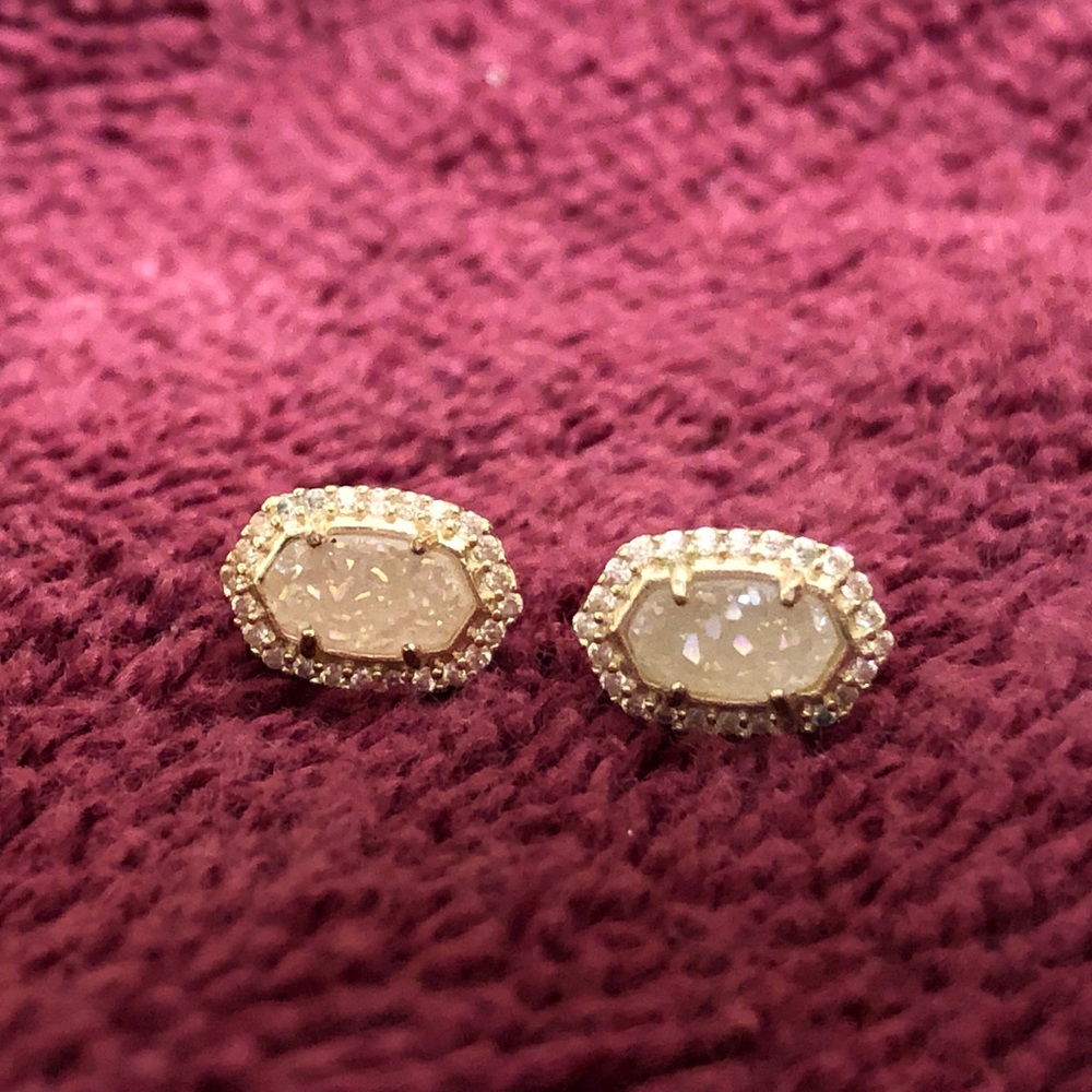 Kendra Scott Cade Gold Stud In Iridescent Drusy
